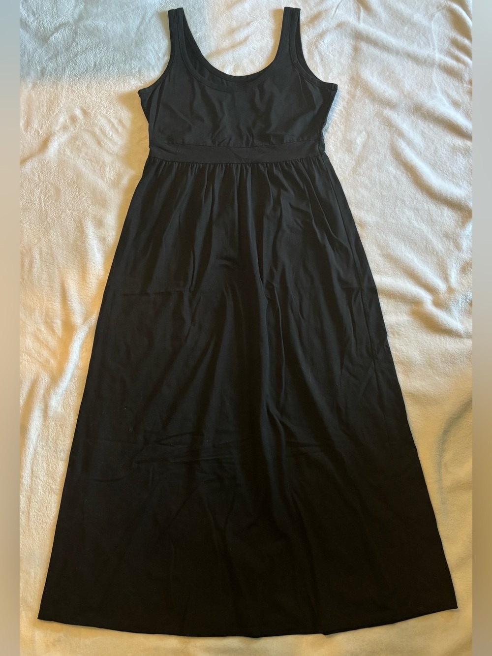 Green Cotton Classic Black Sleeveless Maxi Dress